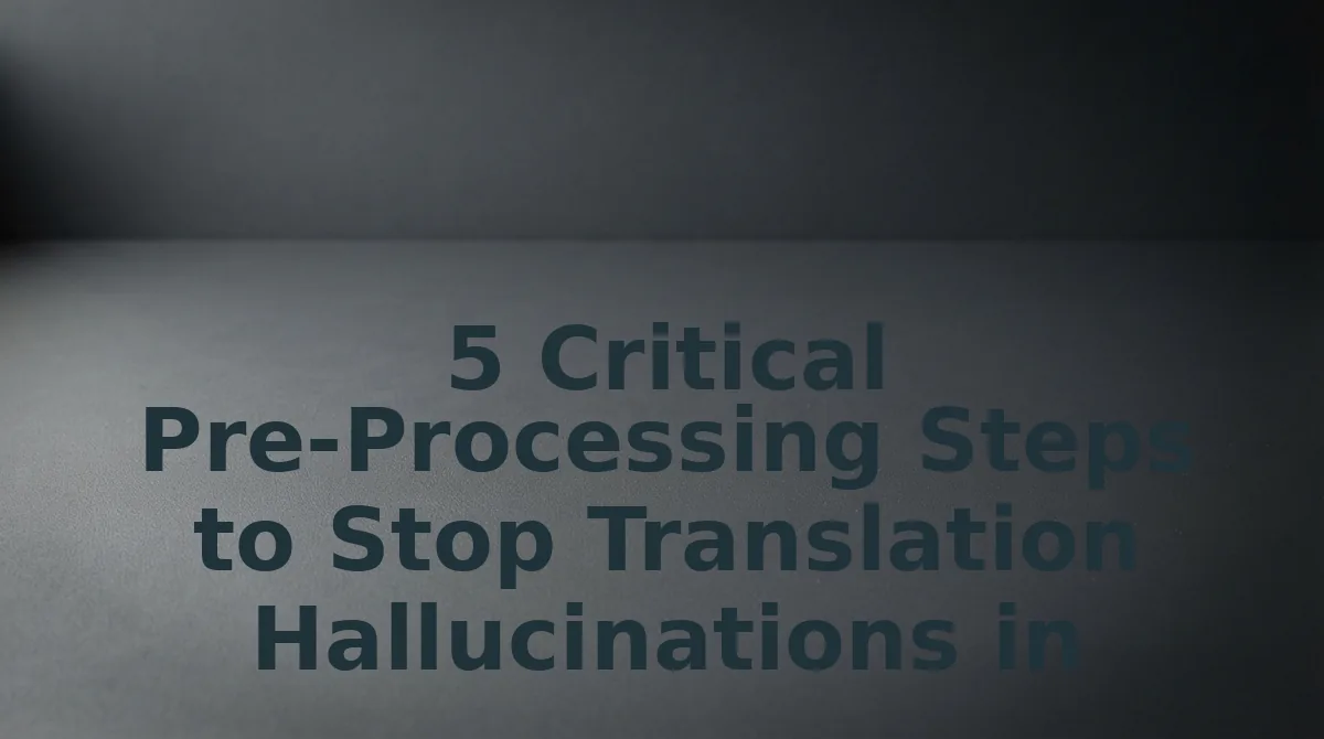 5 Critical Pre-Processing Steps to Stop Translation Hallucinations in Spoken Audio