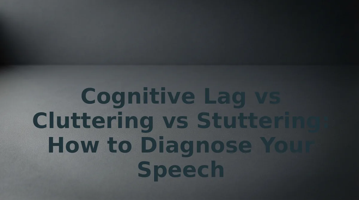 Cognitive Lag vs Cluttering vs Stuttering: How to Diagnose Your Speech Pattern