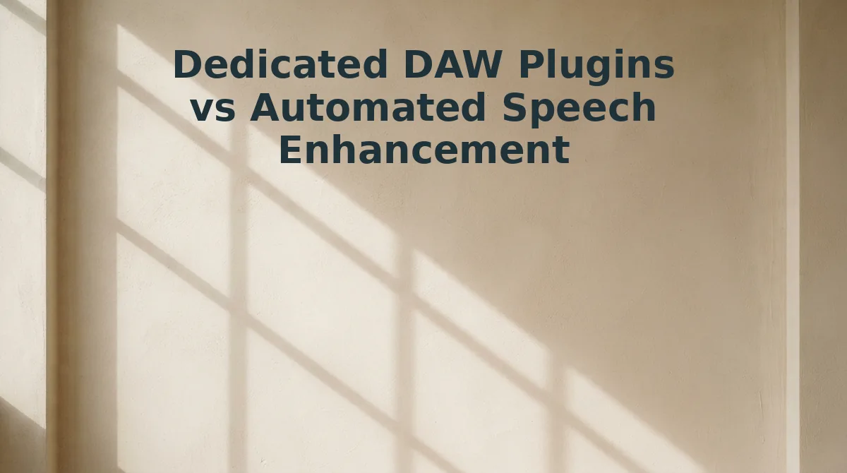 Dedicated DAW Plugins vs Automated Speech Enhancement