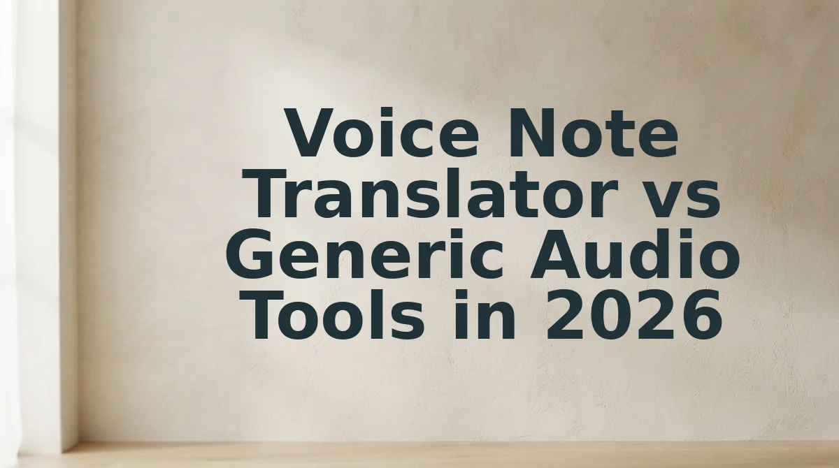 Voice Note Translator vs Generic Audio Tools in 2026