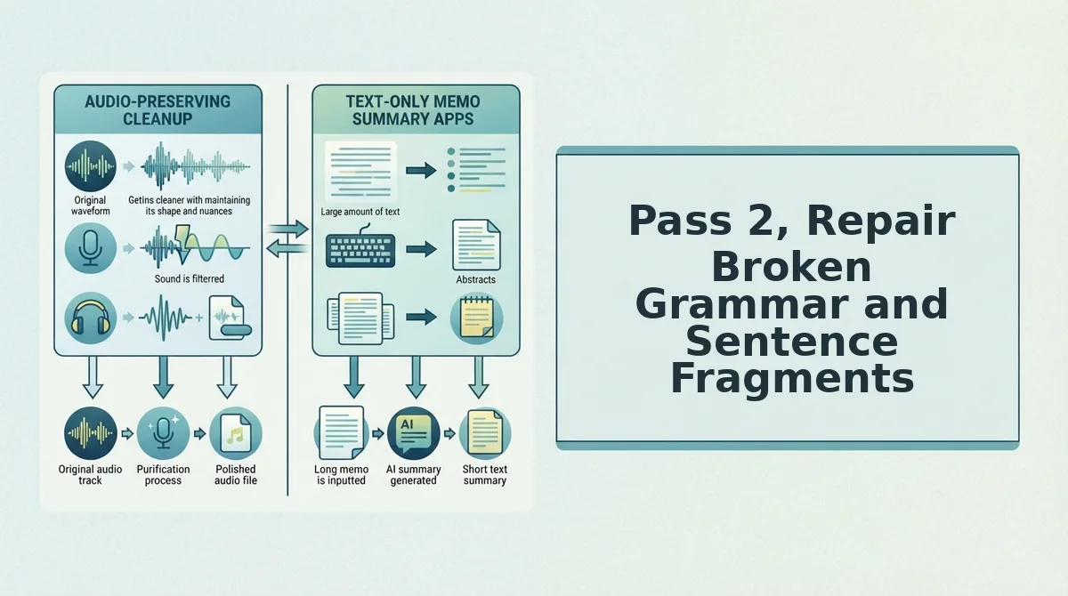 Pass 2, Repair Broken Grammar and Sentence Fragments