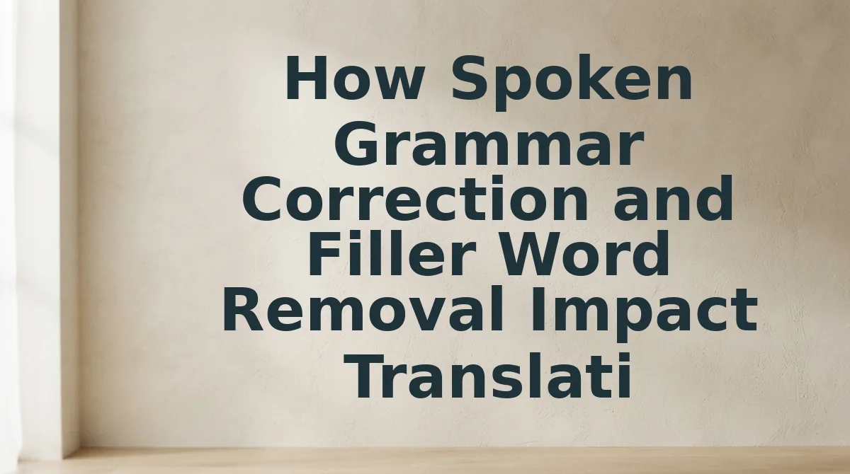 How Spoken Grammar Correction and Filler Word Removal Impact Translation Quality