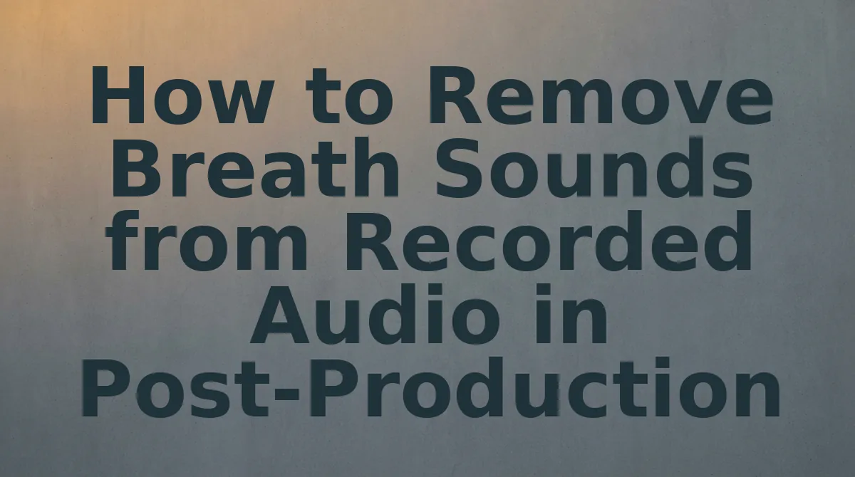 How to Remove Breath Sounds from Recorded Audio in Post-Production