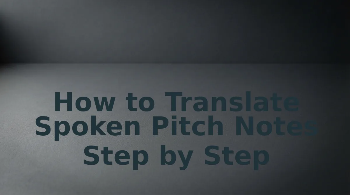 How to Translate Spoken Pitch Notes Step by Step